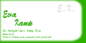 eva kamp business card